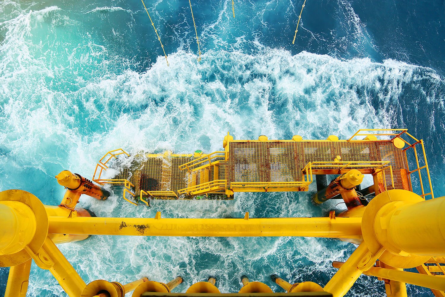An offshore construction platform for production oil and gas.